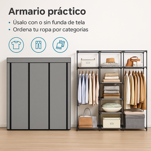 Closet Portátil 8 Estantes – Organizador de Ropa